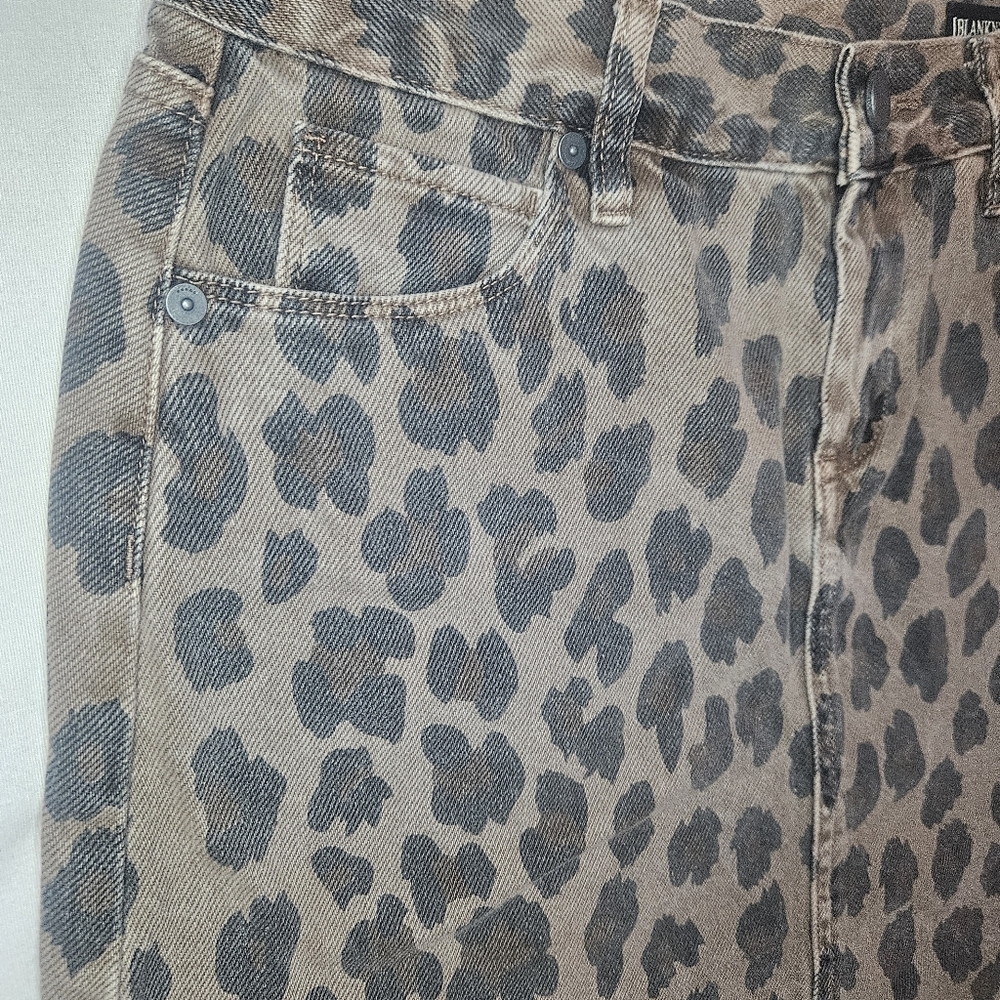 Blank NYC Leopard Print Mini Skirt Sz 26 Brown Taupe Animal Print Denim NWT - Picture 6 of 12